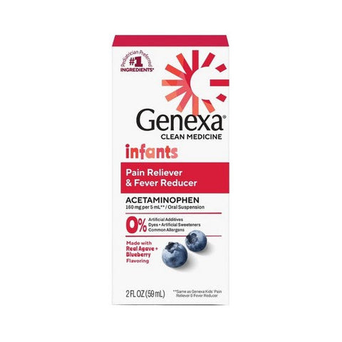 Genexa, Infants Pain And Fever Acetaminophen Drops Ages 2-3 Blueberry, 2 Oz Genexa