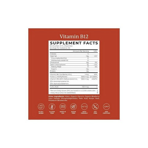 Cymbiotika, Vitamin B12 Plus B6 Liposomal Delivery Wild Berry, 2 Oz