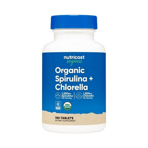 Nutricost, Organic Spirulina Plus Chlorella, 1500 Mg, 180 Tabs Nutricost