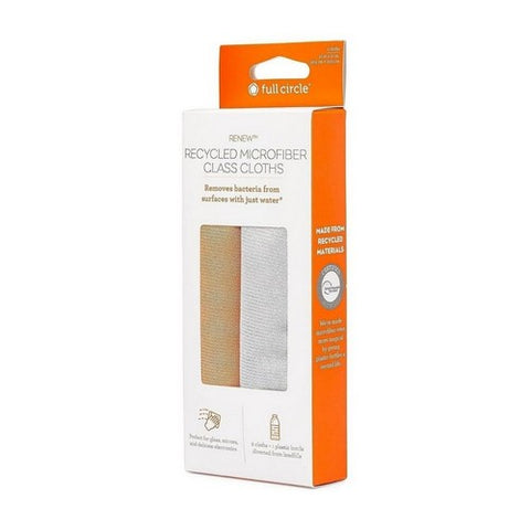 Renew Glass Cleaning Recycled Microfiber Cloths 2 Count by Full Circle Home