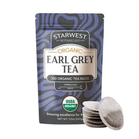 Organic Earl Grey Tea Bags 100 Count by Starwest Botanicals