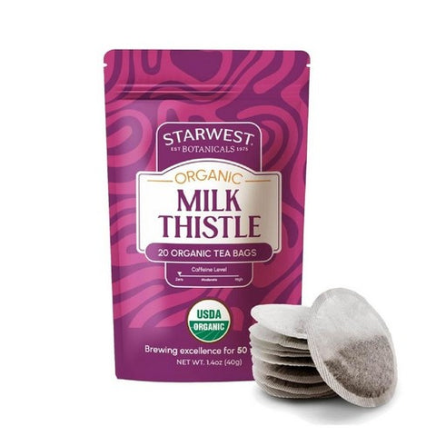 Organic Milk Thistle Seed Tea Bags 20 Count by Starwest Botanicals