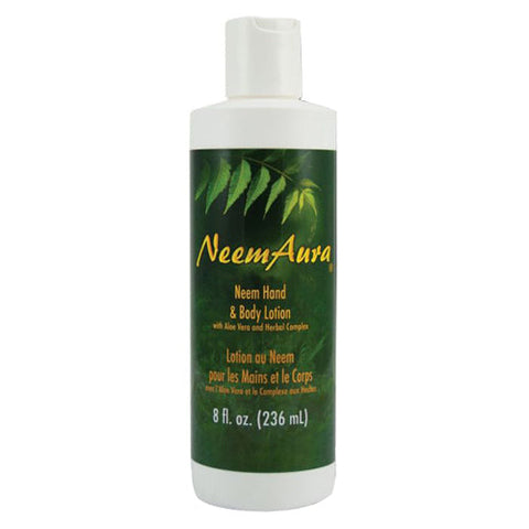 Neemaura, Body Care Hand and Body Lotion With Aloe Vera, Neem with Aloe Vera 8 Oz Neemaura