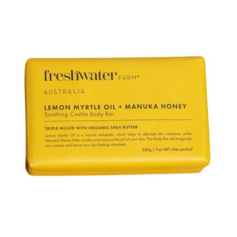 Castile Body Bar Lemon Myrtle Oil + Manuka Honey 7 Oz by Freshwater Farm