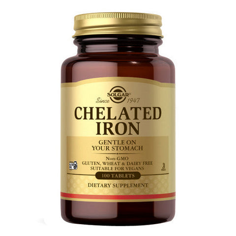 Solgar, Chelated Iron Tablets, 100 Tabs Solgar