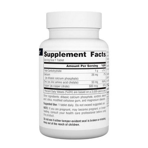 Source Naturals, Zinc Amino Acid Chelate, 100 Tabs Source Naturals