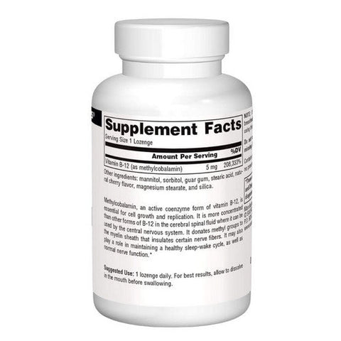 Source Naturals, MethylCobalamin Cherry, 5 mg, 30 Tabs Source Naturals