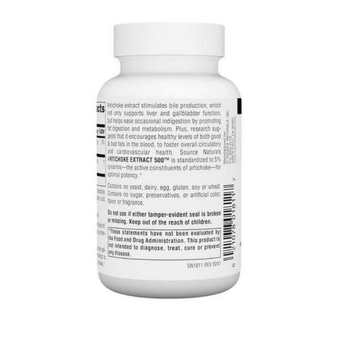 Source Naturals, Artichoke Extract, 500 mg, 90 Tabs Source Naturals