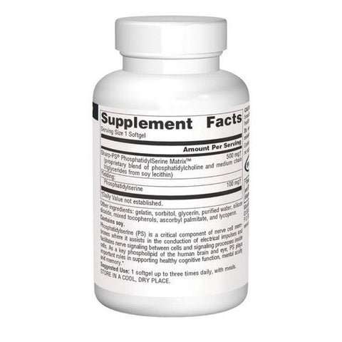 Source Naturals, Phosphatidyl Serine, 500 mg, Matrix Softgel 30 Sg Source Naturals