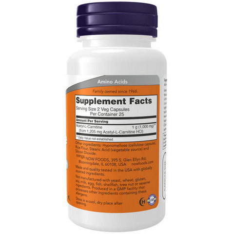 Now Foods, Acetyl-L Carnitine, 500 mg, 50 Caps Now Foods