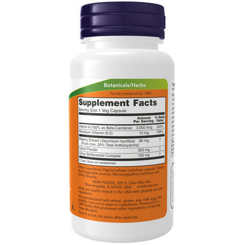 Now Foods, Bilberry Complex, 80 mg, 100 Veg Caps Now Foods