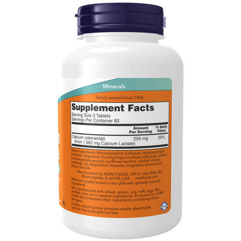 Now Foods, Calcium Lactate, 250 Tabs Now Foods