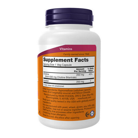 Now Foods, Choline & Inositol, 500 mg, 100 Caps Now Foods