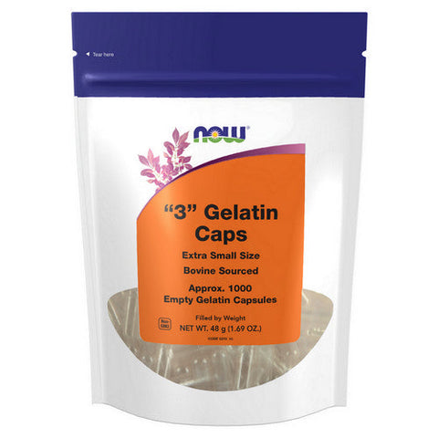 Now Foods, Empty Capsules Gelatin #3, 1000 Caps, 3 Now Foods