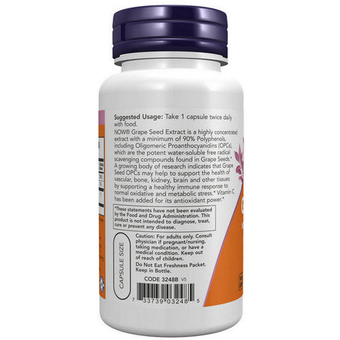 Now Foods, Grape Seed, 100 Mg, 100 Veg Caps Now Foods