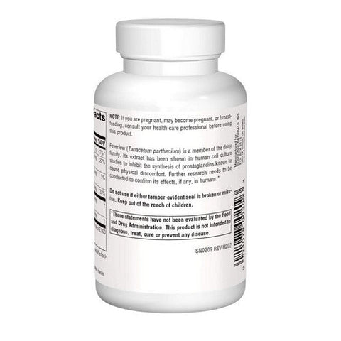 Source Naturals, Feverfew Extract, 100 Tabs Source Naturals