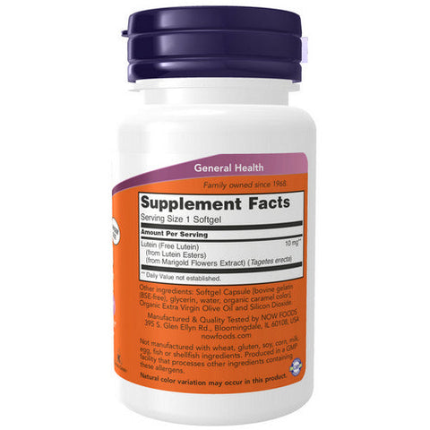 Now Foods, Lutein, 10 mg, 120 Sgels Now Foods