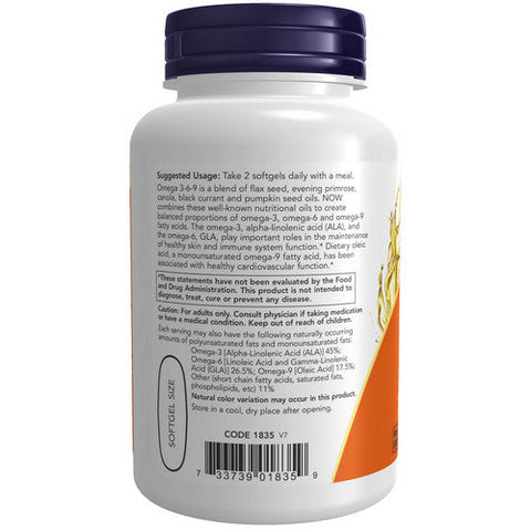 Now Foods, Omega 3-6-9, 1000 mg, 100 Softgels Now Foods