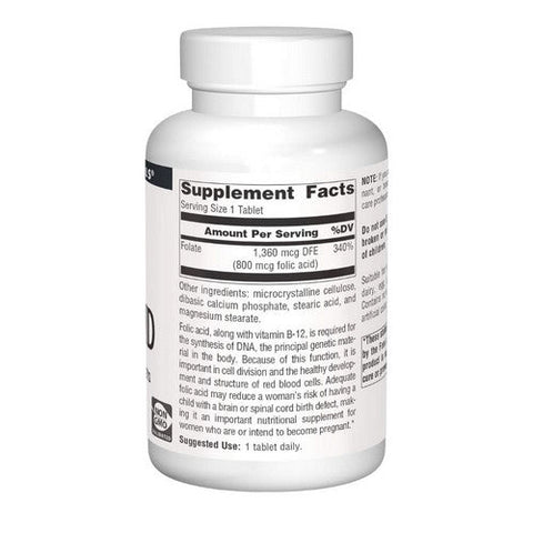 Source Naturals, Folic Acid, 800 mcg, 1000 Tabs Source Naturals