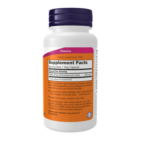 Now Foods, Paba, 500 mg, 100 Caps Now Foods