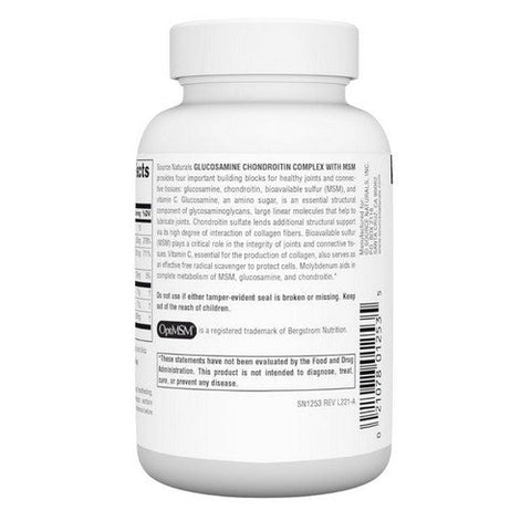 Source Naturals, Glucosamine Chondroitin, Complex w/MSM 60 Tabs Source Naturals