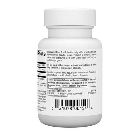 Source Naturals, Alpha-Lipoic Acid, 100 MG, 60 Tabs Source Naturals