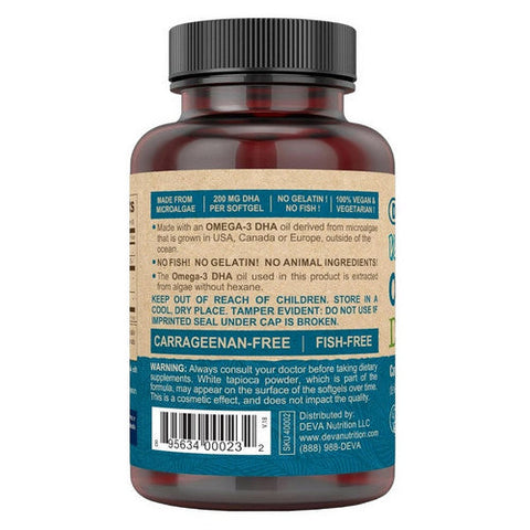 Deva Vegan Vitamins, Vegan Omega-3 Dha, 200 Mg, 90 Softgels Deva Vegan Vitamins