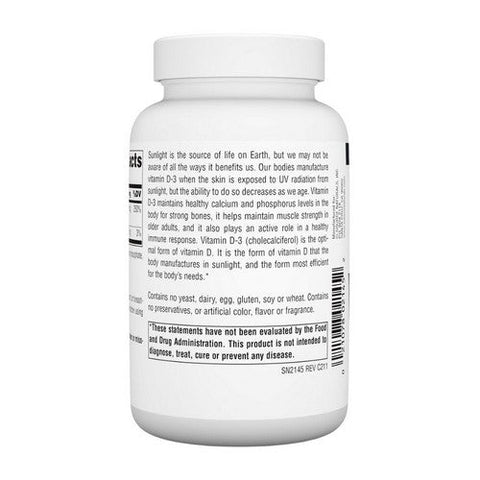 Source Naturals, Vitamin D 2000 IU, 200 caps Source Naturals