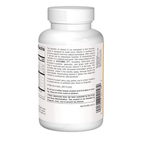 Source Naturals, Systemic C Capsules, 500mg, 120 Caps Source Naturals