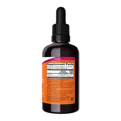 Now Foods, Liquid Vitamin D-3, 2 OZ Now Foods