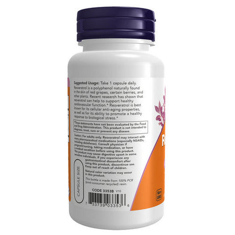 Now Foods, Natural Resveratrol, 200 Mg, 60 VCaps Now Foods
