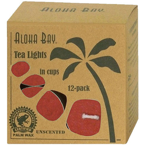 Aloha Bay, Candle Glass Tea, Light Red, 12/0.7 OZ Aloha Bay