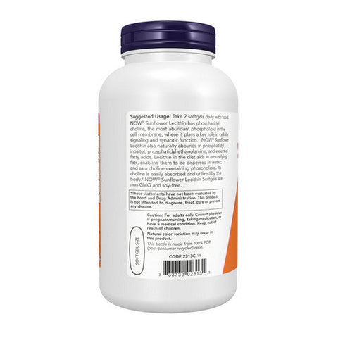 Now Foods, Sunflower Lecithin, 200 Softgels Now Foods