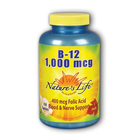 Nature's Life, Vitamin B-12, 1000 mcg, 250 tabs Nature's Life