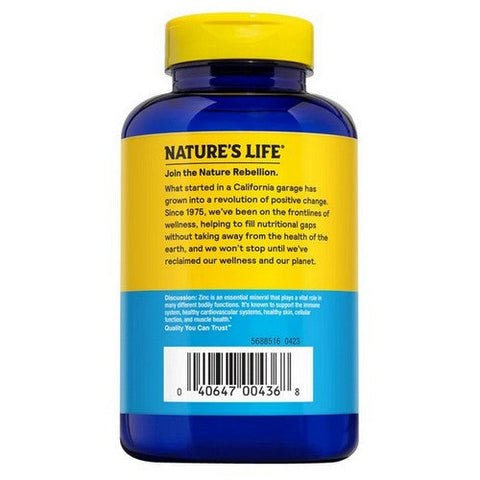 Nature's Life, Zinc, 30 Mg, 250 Veg Caps Nature's Life