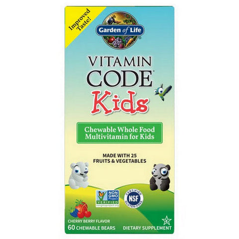 Garden of Life, Vitamin Code Kids Cherry Berry Chewables Bears, Kids, 60 Count Garden of Life