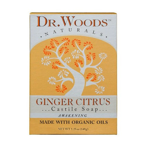 Dr.Woods Products, Castile Bar Soap, Ginger Citrus, 5.25 Oz Dr.Woods Products