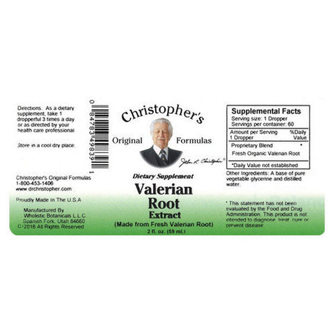 Dr. Christophers Formulas, Valerian Root Extract, 2 oz Dr. Christophers Formulas