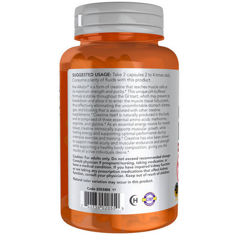 Now Foods, Kre Alkalyn Creatine, 750 Mg, 120 Veg Caps Now Foods
