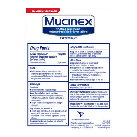 Airborne, Mucinex Expectorant Extended-Release Maximum Strength, 14 tabs Mucinex