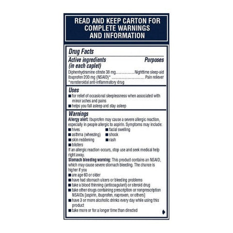 Advil, Pm Pain Reliever Nighttime Sleep-Aid Coated, 80 Caplets Advil