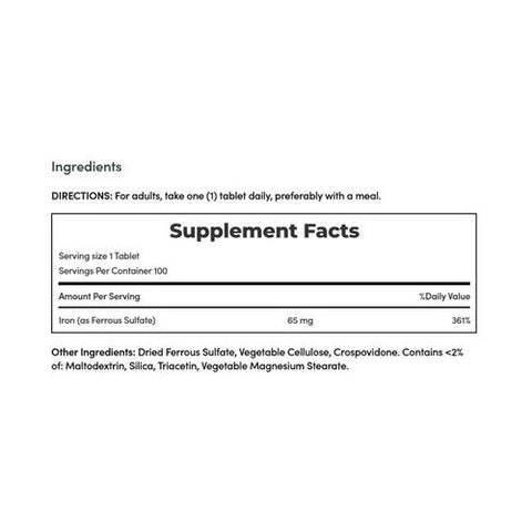 Nature's Bounty, Iron, 65 Mg, 100 Tablets