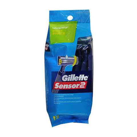 Gillette, Sensor2 Disposable Razors Pivot Lubrastrip, 12 Count Gillette