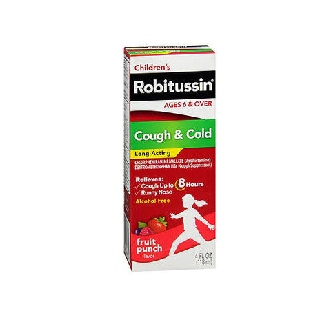 Robitussin, Long-Acting Cough & Cold Relief Liquid, Fruit Punch 4 oz Robitussin