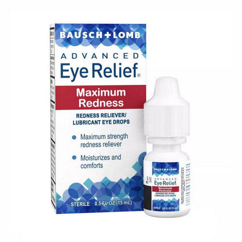 Bausch + Lomb, Advanced Eye Relief Redness Reliever Lubricant Eye Drops Maximum Redness, 0.5 Oz Bausch + Lomb