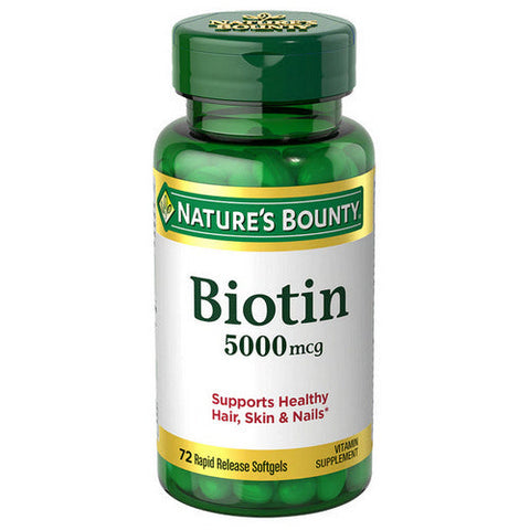 Nature's Bounty, Nature's Bounty Biotin, 5000 mcg, Count of 1 Nature's Bounty
