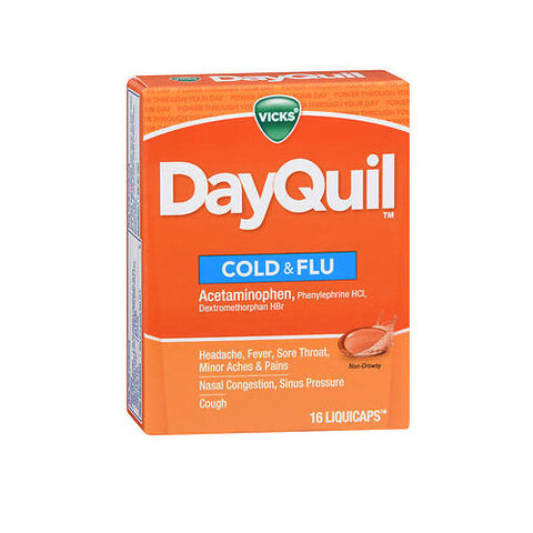 Vicks, Dayquil Cold And Flu Liquicaps, 16 Count Vicks
