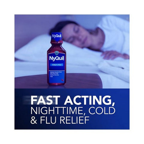 Vicks, Nyquil Cold And Flu Liquid Cherry, 8 Oz Vicks