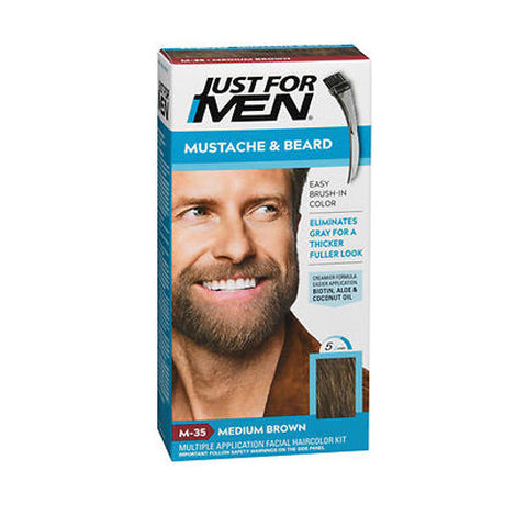 Just For Men, Mustache And Beard Haircolor M-35 Medium Brown, 1 Each Just For Men