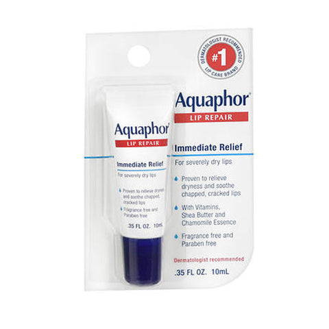 Aquaphor, Lip Repair Ointment Tube Immediate Relief, 0.35 oz Aquaphor